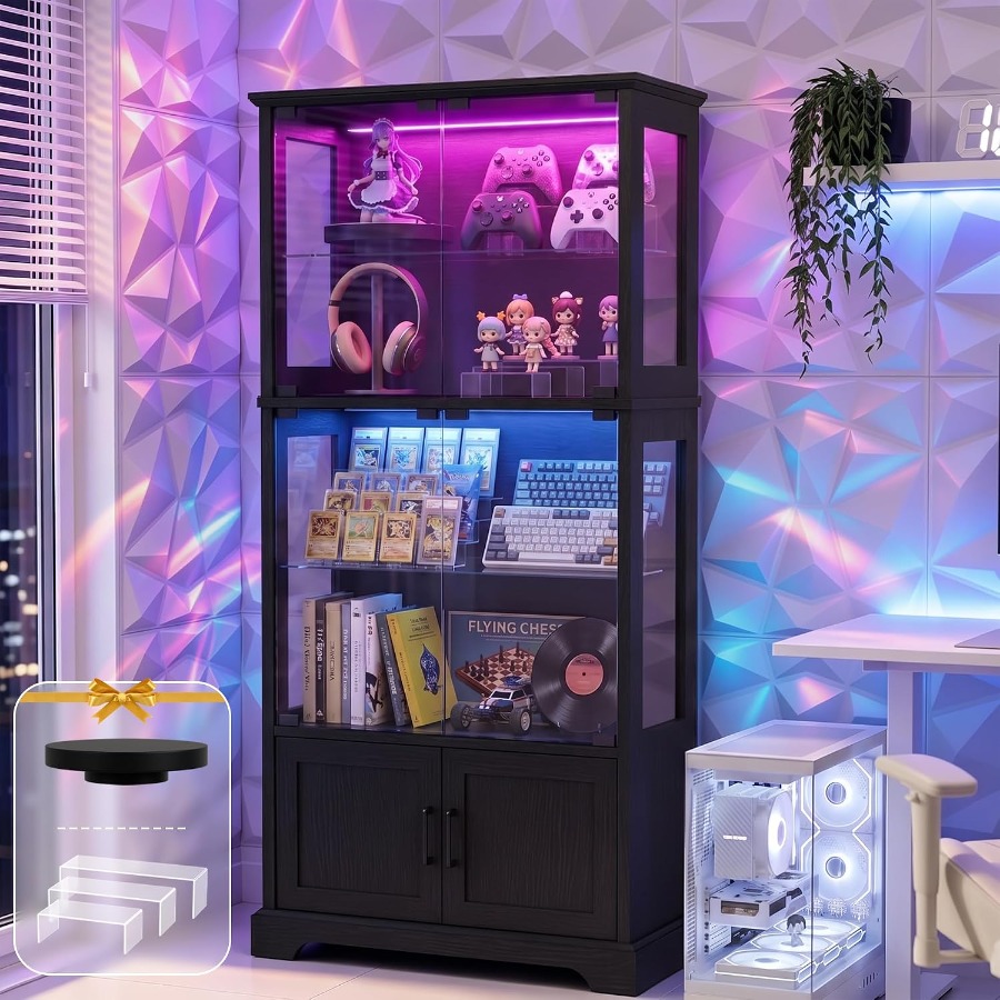 Glass Cabinet Display - Vitrine avec porte en verre, présentoir
