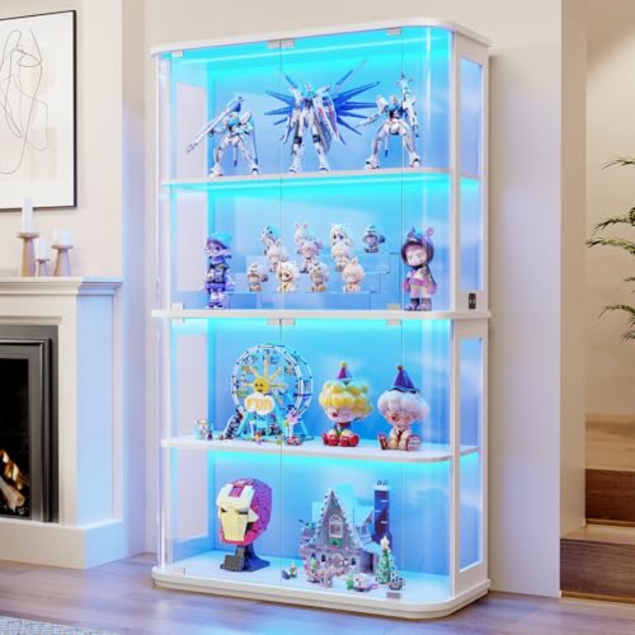 Glass Cabinet Display - Vitrine arrondie pour usage commercial, porte