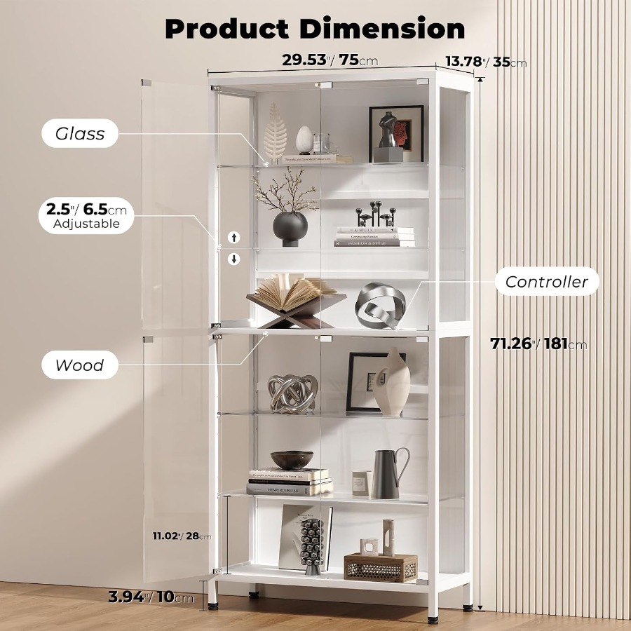 Vitrine à 6 niveaux de 71,2