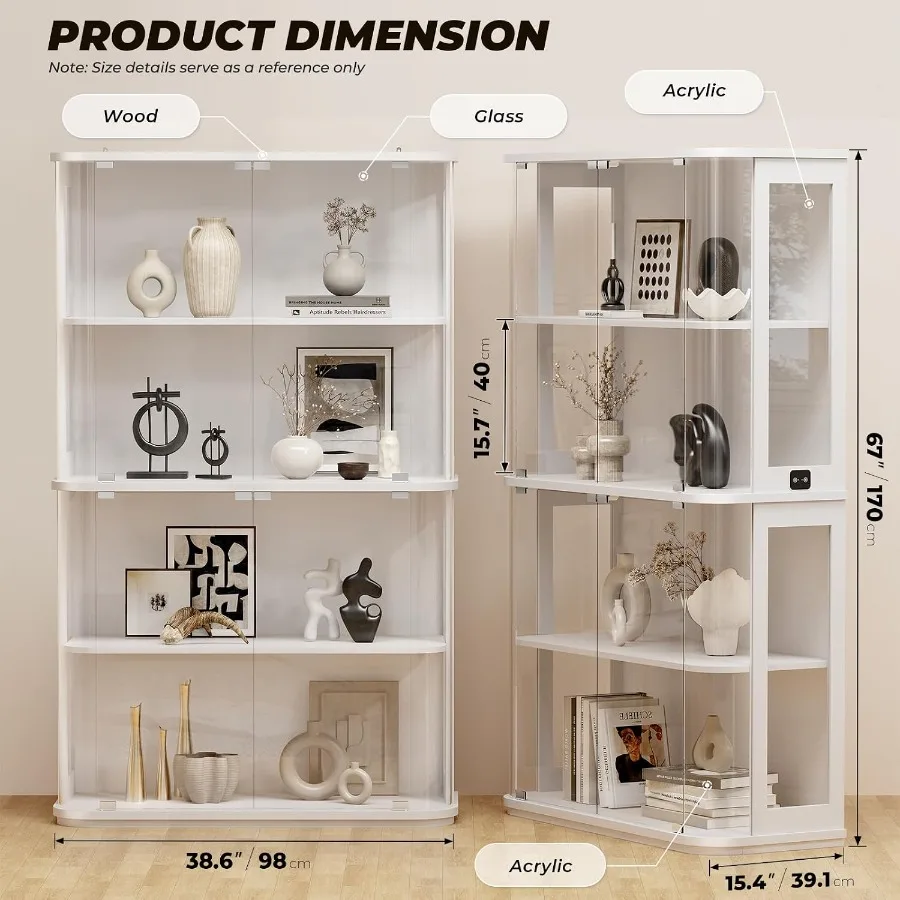 Vitrine ronde avec porte en ve - Glass Cabinet Display avis et prix