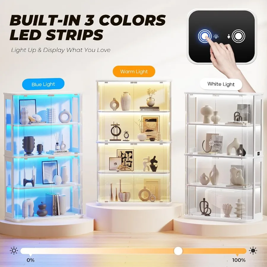 Vitrine ronde avec porte en ve - Glass Cabinet Display avis et prix