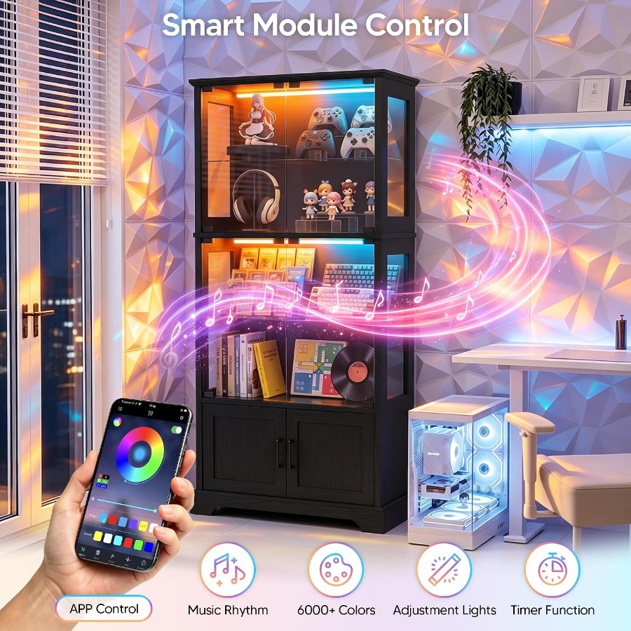 Vitrine avec porte en verre, p - Glass Cabinet Display avis et prix