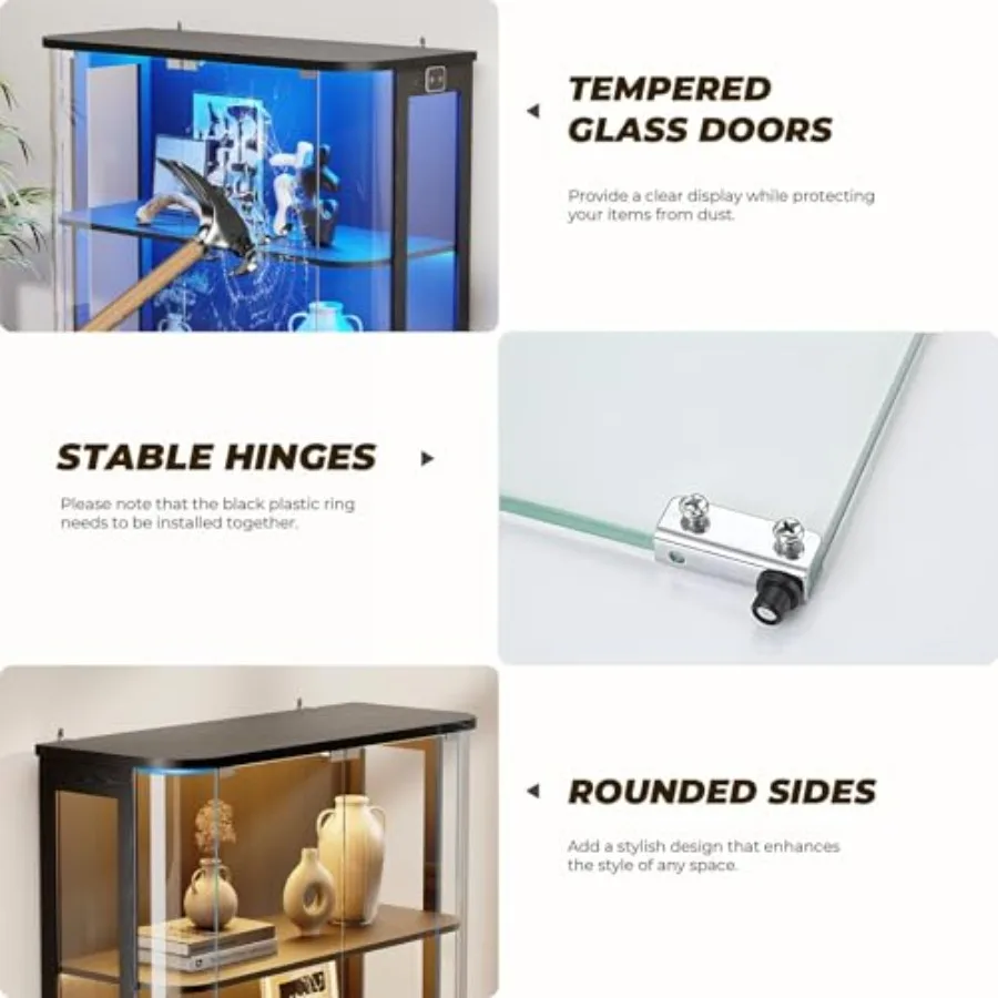 Vitrine à 3 niveaux, de forme  - Glass Cabinet Display avis et prix