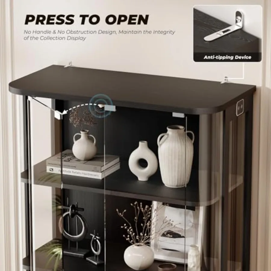 Vitrine à 3 niveaux, de forme  - Glass Cabinet Display avis et prix