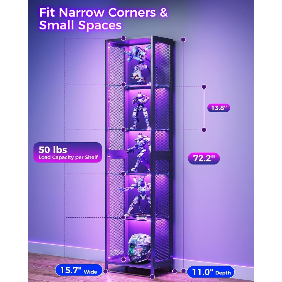 Vitrine de 72 pouces de hauteu - Glass Cabinet Display avis et prix