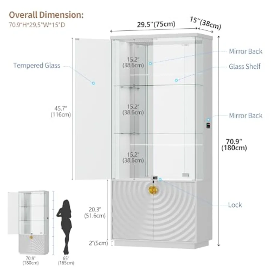 Vitrine de 71 pouces avec port - Glass Cabinet Display avis et prix