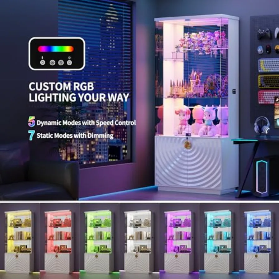 Vitrine de 71 pouces avec port - Glass Cabinet Display avis et prix