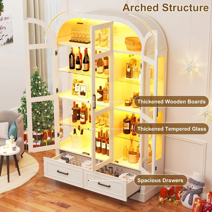 Vitrine arquée de 74 pouces av - Glass Cabinet Display avis et prix
