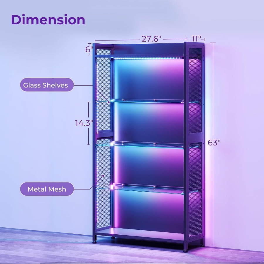 Vitrine avec étagères en verre - Glass Cabinet Display avis et prix