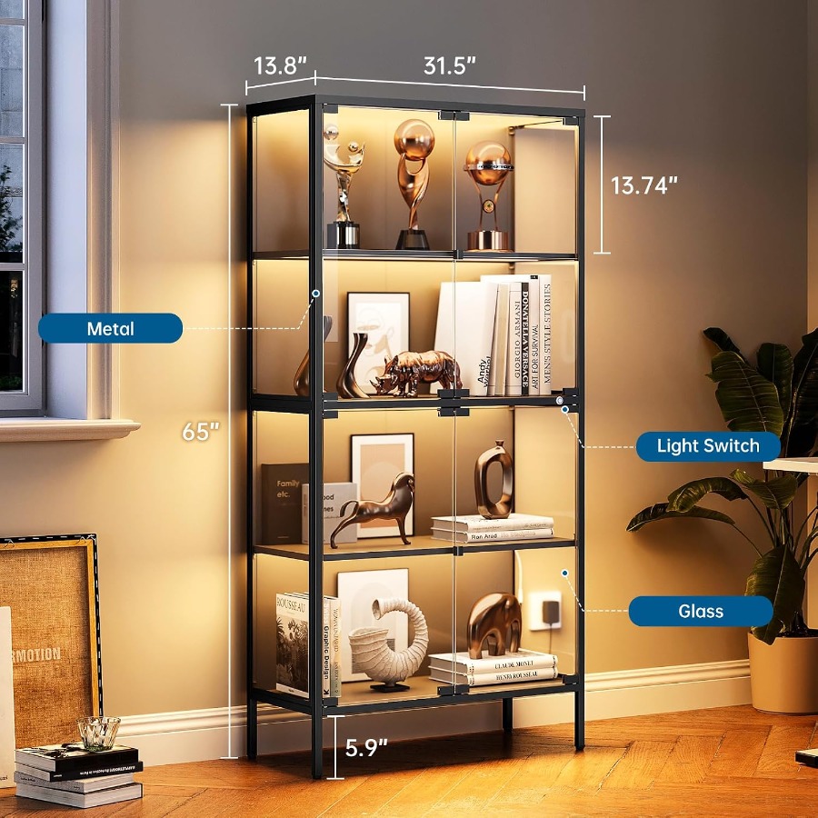 Vitrine en verre de 65 pouces  - Glass Cabinet Display avis et prix